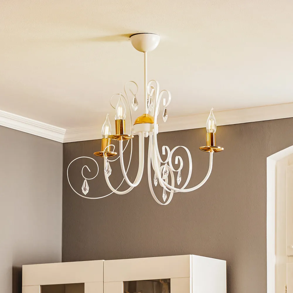 EMIBIG LIGHTING Lysekrone Foreman 3 lyskilder, hvit-kobber