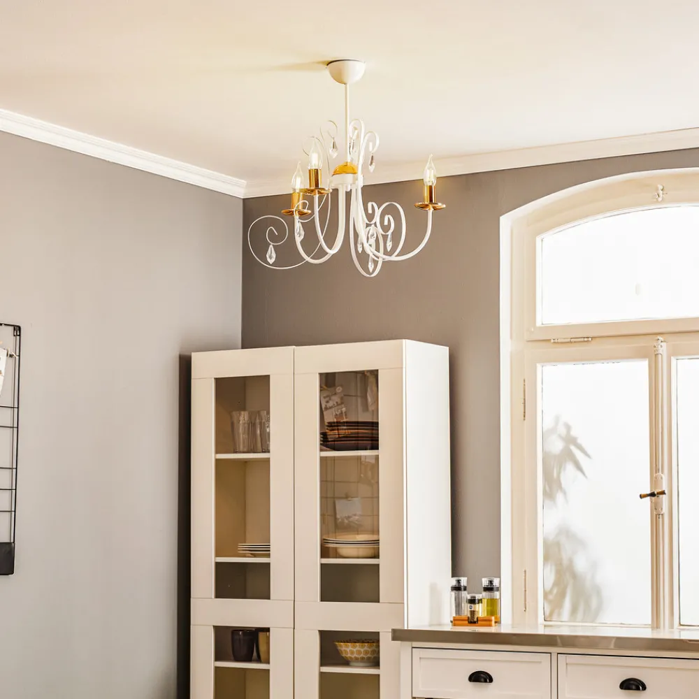 EMIBIG LIGHTING Lysekrone Foreman 3 lyskilder, hvit-kobber