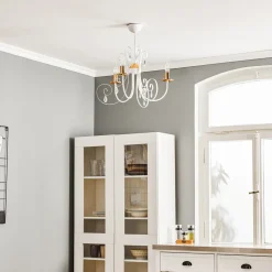 EMIBIG LIGHTING Lysekrone Foreman 3 lyskilder, hvit-kobber