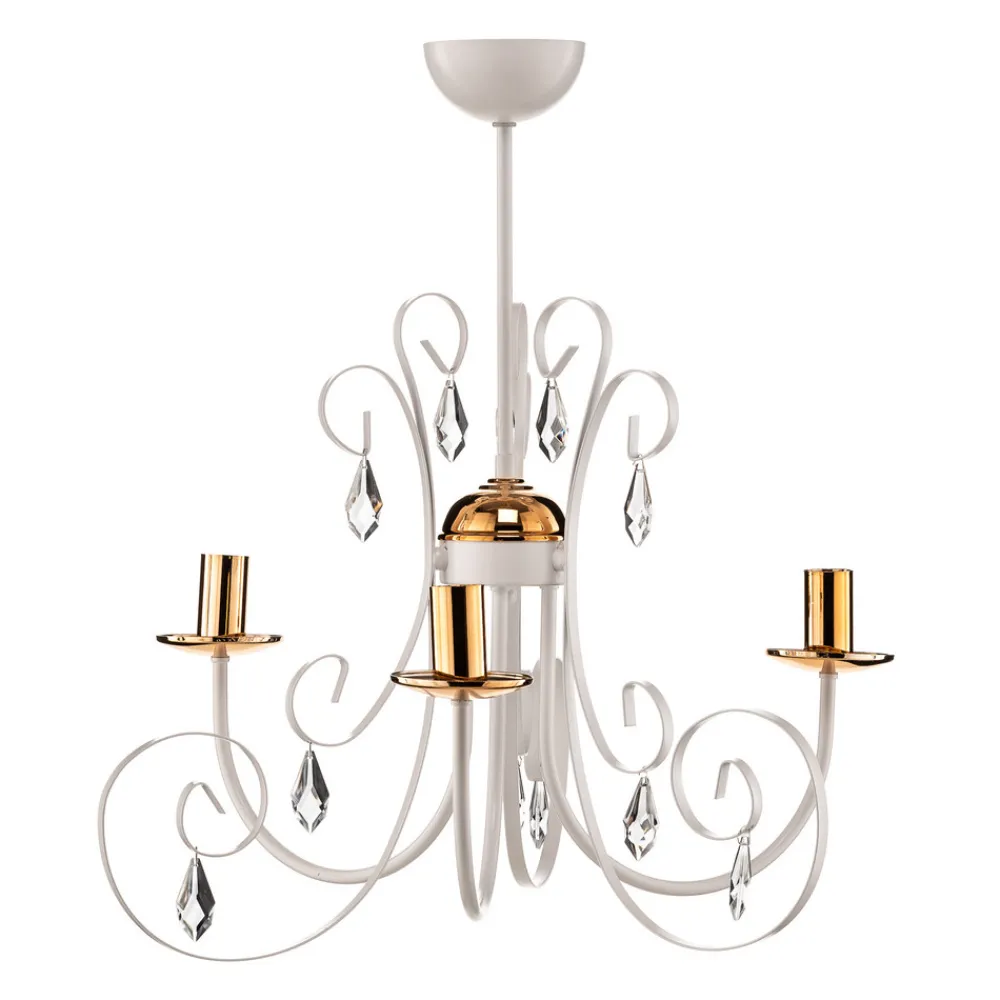 EMIBIG LIGHTING Lysekrone Foreman 3 lyskilder, hvit-kobber