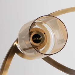 Avonni Lysekrone Jadina, gull antikk, 5 lyskilder, Ø 62 cm metall/glass| Lysekroner