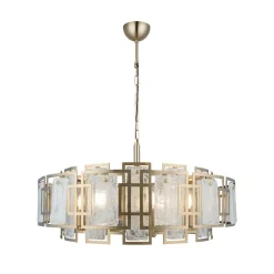 Lucea Lysekrone Karmella, Ø 65 cm messing antikk 8 lyskilder| Lysekroner|Pendellamper