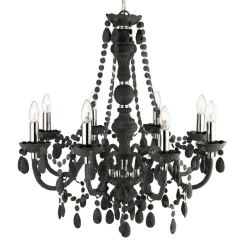 Searchlight Lysekrone Marie Therese, mørkegrå, åtte lyskilder| Lysekroner