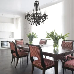 Searchlight Lysekrone Marie Therese, mørkegrå, åtte lyskilder| Lysekroner