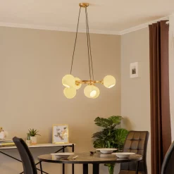 Lucea Lysekrone Ramella, antikk messing, 6 lyskilder| Lysekroner