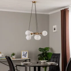 Lucea Lysekrone Ramella, antikk messing, 6 lyskilder| Lysekroner