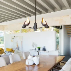 Quintiesse Lysekrone Ren, 6 lyskilder, svart/gull Discount