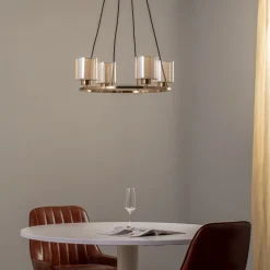 Lucea Lysekrone Ressa Ø 59 cm messing antikk, 4 lyskilder. New