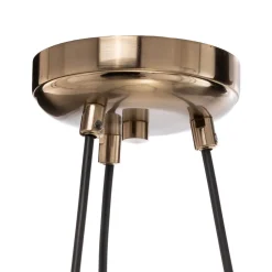 Lucea Lysekrone Ressa, Ø 44 cm, messing antikk, 3 lyskilder.| Lysekroner