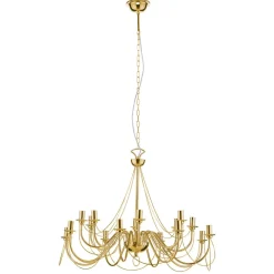 Domiluce Lysekrone Retro, 16-flammet, gull| Lysekroner