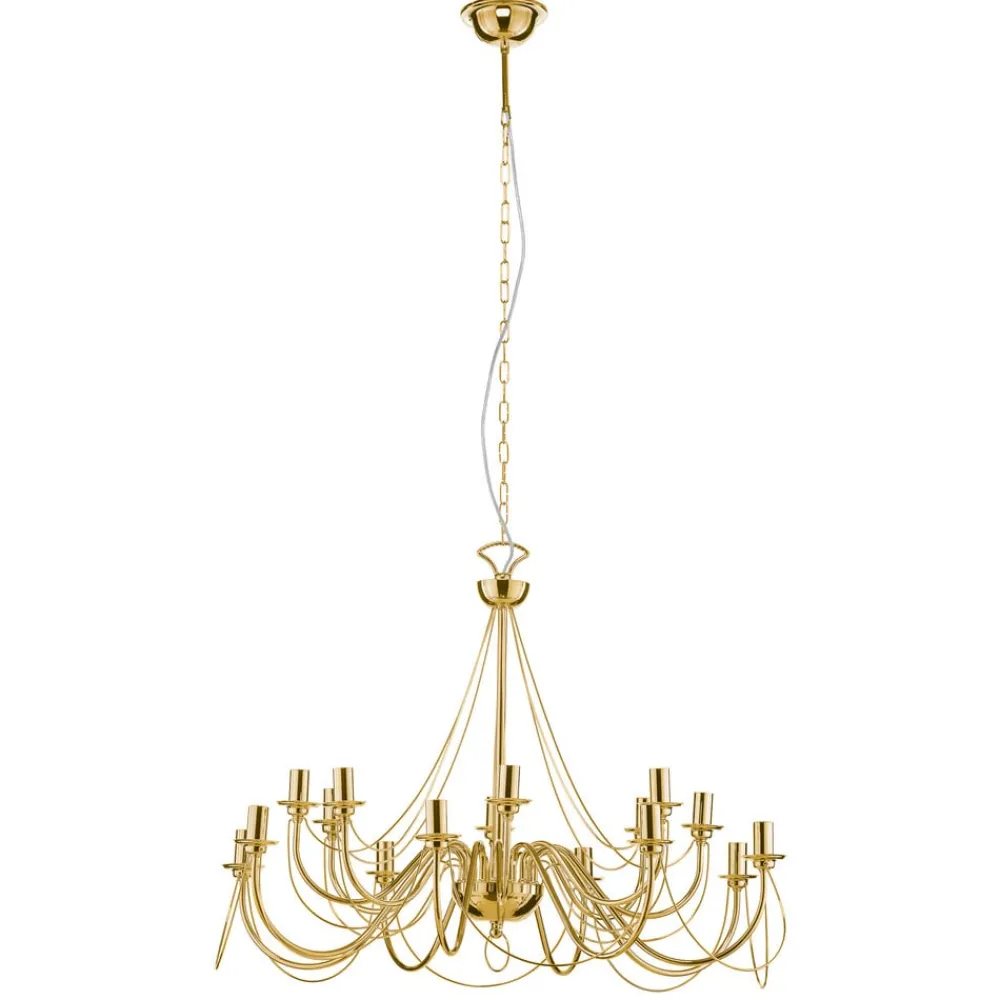 Domiluce Lysekrone Retro, 16-flammet, gull| Lysekroner