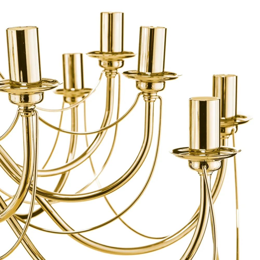 Domiluce Lysekrone Retro, 16-flammet, gull| Lysekroner