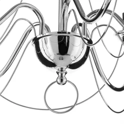 Domiluce Lysekrone Retro i sølv, 6 lys, oppheng 75 cm New