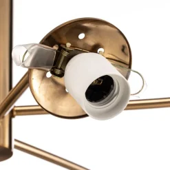 Lucea Lysekrone Santon, messing antikk/hvit, 6 lyskilder| Lysekroner