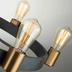 Quintiesse Lysekrone Silas, svart, 6 lyskilder, Ø 72,3 cm Discount