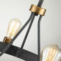 Quintiesse Lysekrone Silas, svart, 4 lyskilder, Ø 54,9 cm| Lysekroner