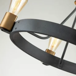 Quintiesse Lysekrone Silas, svart, 4 lyskilder, Ø 54,9 cm| Lysekroner