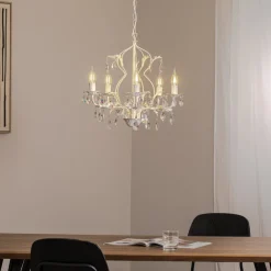 ONLI Lysekrone Teresa, elfenbein 5 lyskilder New