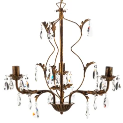 ONLI Lysekrone Teresa med krystaller, 3 lyskilder New