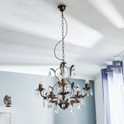 ONLI Lysekrone Teresa med krystaller, 5 lyskilder Online