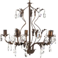 ONLI Lysekrone Teresa med krystaller, 5 lyskilder Online