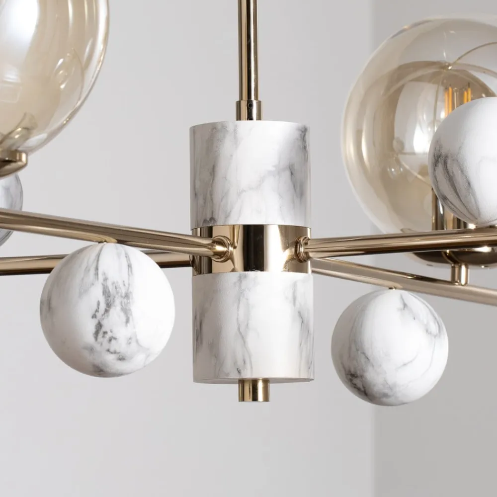 Lucea Lysekrone Toppo, gull, 4 lyskilder| Lysekroner