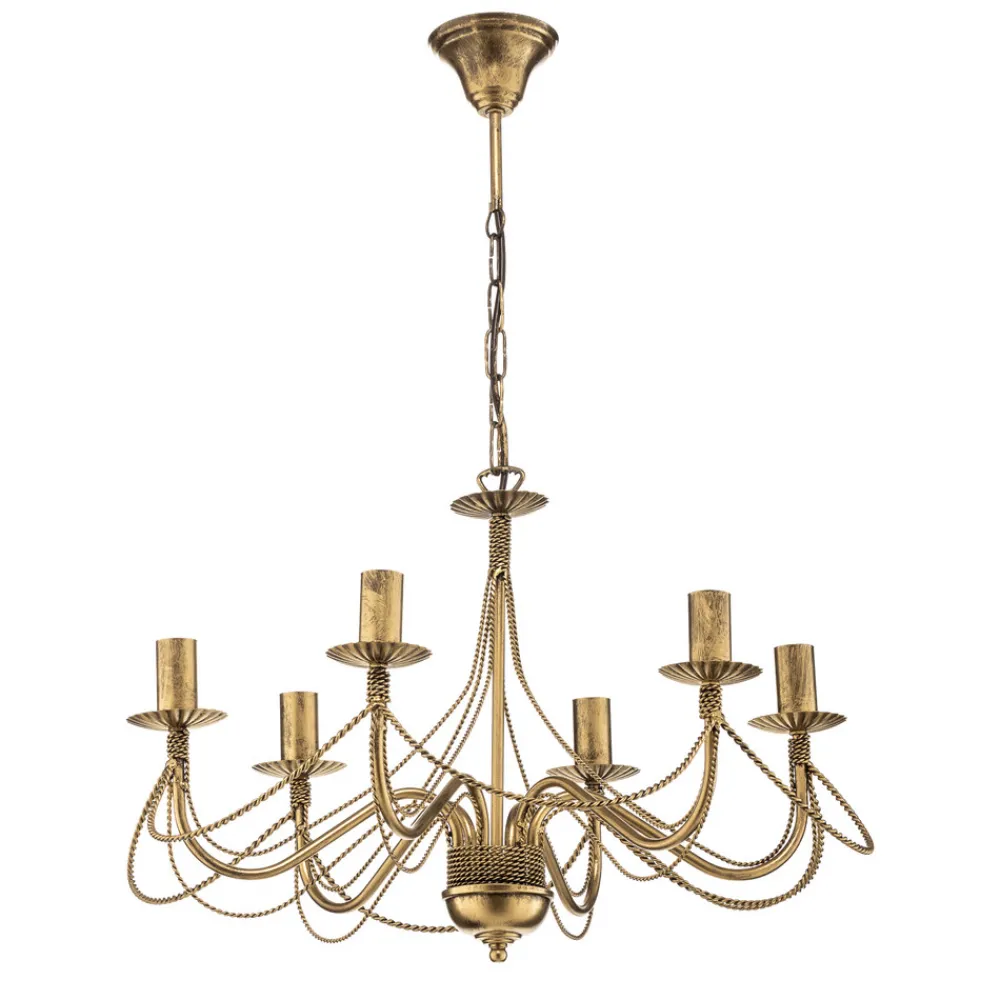 EMIBIG LIGHTING Lysekrone Tori 6, 6 lyskilder, gull Clearance