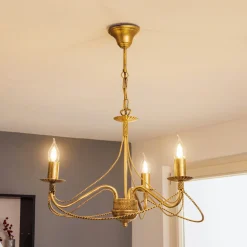 EMIBIG LIGHTING Lysekrone Tori 3, 3 lyskilder, gull Outlet