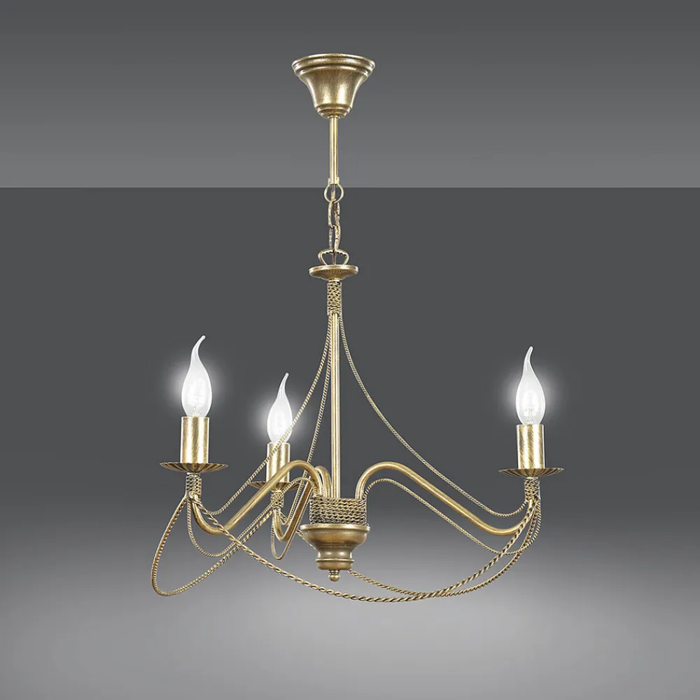 EMIBIG LIGHTING Lysekrone Tori 3, 3 lyskilder, gull Outlet