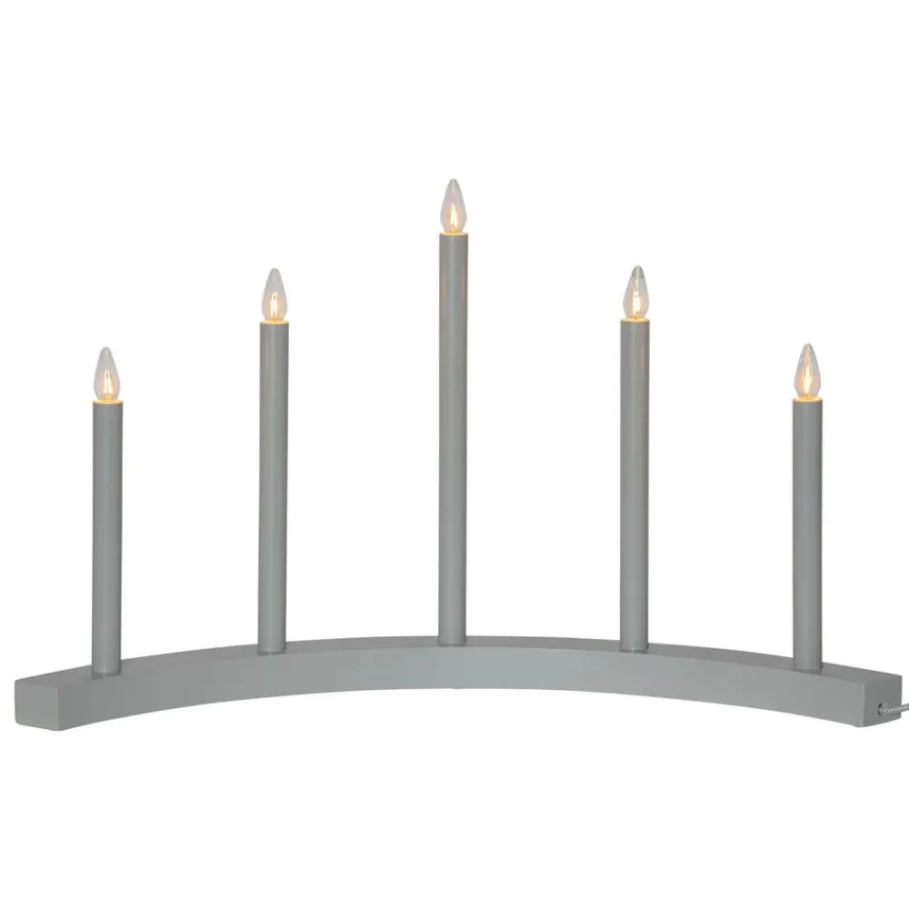 STAR TRADING Lysestake Accent, 5 lyskilder, hvit| Julebelysning