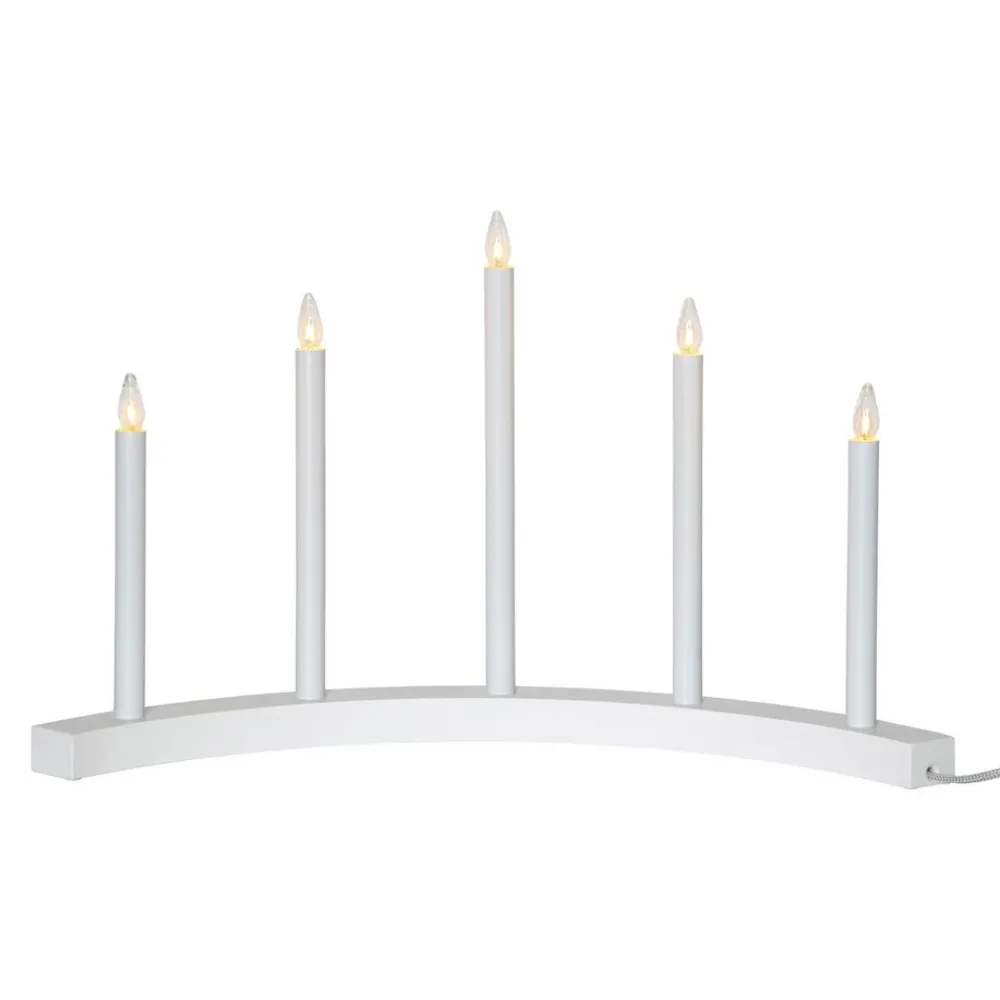STAR TRADING Lysestake Accent, 5 lyskilder, hvit| Julebelysning