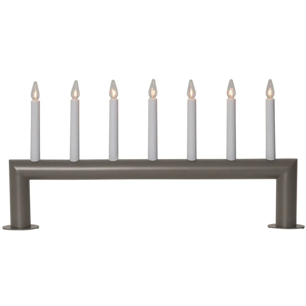 STAR TRADING Lysestake Circum, rett, 7-flamme, gråbrun Sale