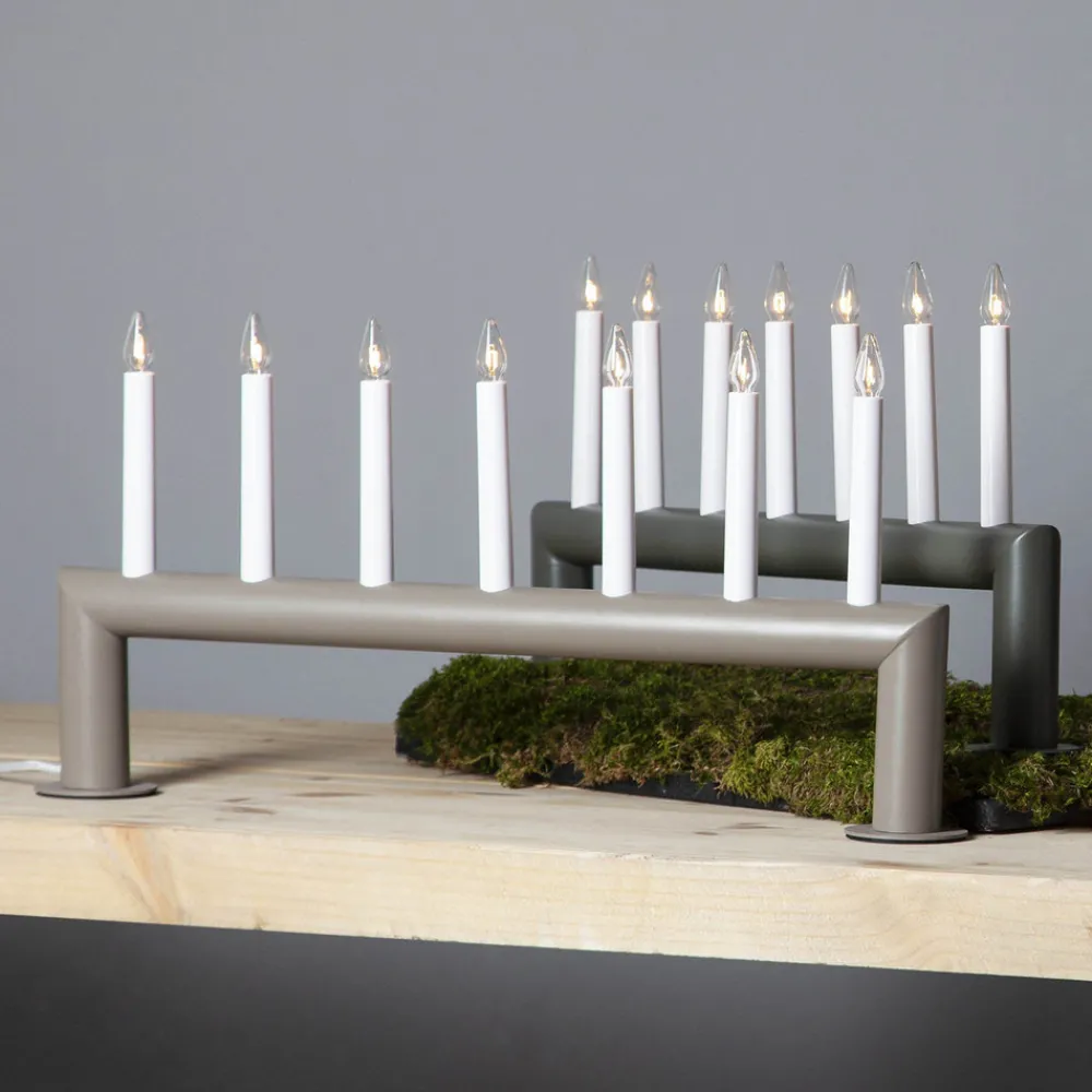 STAR TRADING Lysestake Circum, rett, 7-flamme, gråbrun Sale