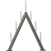 STAR TRADING Lysestake Circum, spiss, 7-flamme, gråbrun| Julebelysning