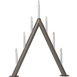 STAR TRADING Lysestake Circum, spiss, 7-flamme, gråbrun| Julebelysning