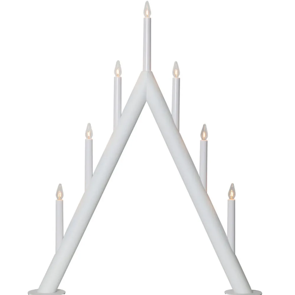 STAR TRADING Lysestake Circum, spiss, 7-flamme, hvit Discount