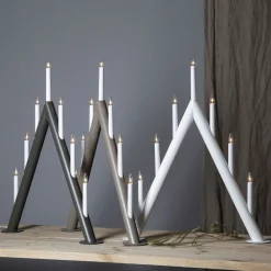 STAR TRADING Lysestake Circum, spiss, 7-flamme, hvit Discount