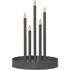 STAR TRADING Lysestake Deco, 5 lyskilder, tåkegrå Discount