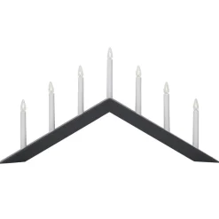 STAR TRADING Lysestake Pil, flat, 7-flamme, svart Outlet