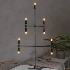 STAR TRADING Lysestake Twice, svart, 9 lyskilder, 91 cm| Julebelysning