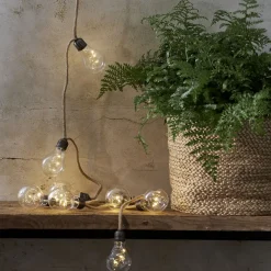 STAR TRADING Lyslenke Jutta Jute batteridrift 10 pærer| Dekorasjonsbelysning