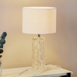 Markslöjd Madame hvit bordlampe med tekstilskjerm Sale