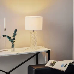 Markslöjd Madame hvit bordlampe med tekstilskjerm Sale