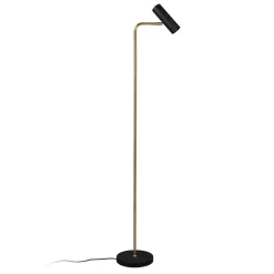 Trio Lighting Marley gulvlampe, svart/messing, høyde 151 cm, metall Online