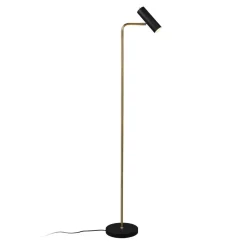 Trio Lighting Marley gulvlampe, svart/messing, høyde 151 cm, metall Online