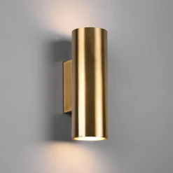 Trio Lighting Marley vegglampe, antikk messing, Up & Down