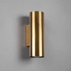 Trio Lighting Marley vegglampe, antikk messing, Up & Down