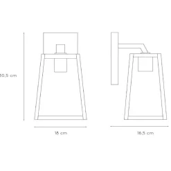 Lucide Matslot utendørs vegglampe, høyde 30,5 cm| Vegglamper Utendørs