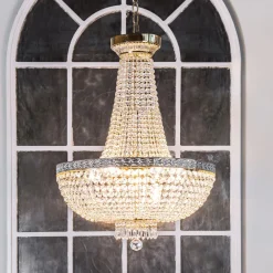 Maytoni Bella lysekrone, gullfarget, krystall, Ø 50 cm Best