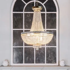 Maytoni Bella lysekrone, gullfarget, krystall, Ø 50 cm Best